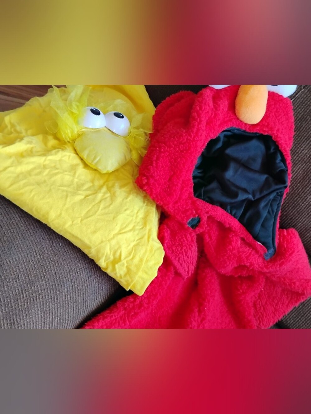 Sesame Street Plush Elmo & Big Bird Red and Yellow Costume Set
